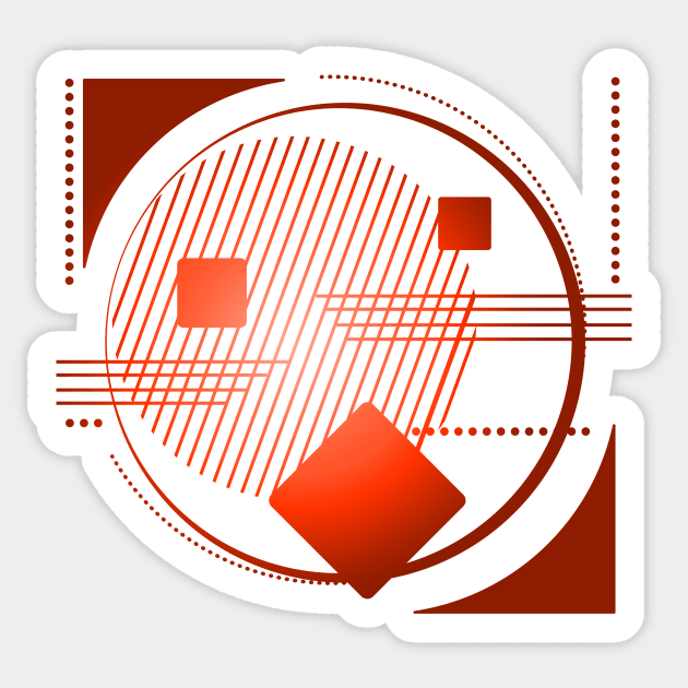 Geometric abstract minimal red Sticker by soycarola